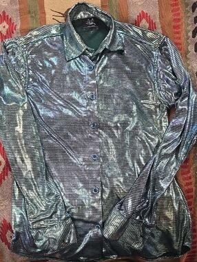 Metallic Green Iridescent Ladies Rodeo Shirt - IF Branded